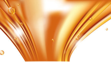 Wall Mural - orange golden flowing liquid vector abstract background