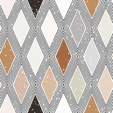  Diamond Rhombus Tiles Seamless Pattern, Pastel Colors Vector Geometric Background. Abstract Lines And Elements.