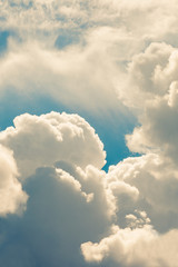 Wall Mural - beautiful white clouds on blue sky background