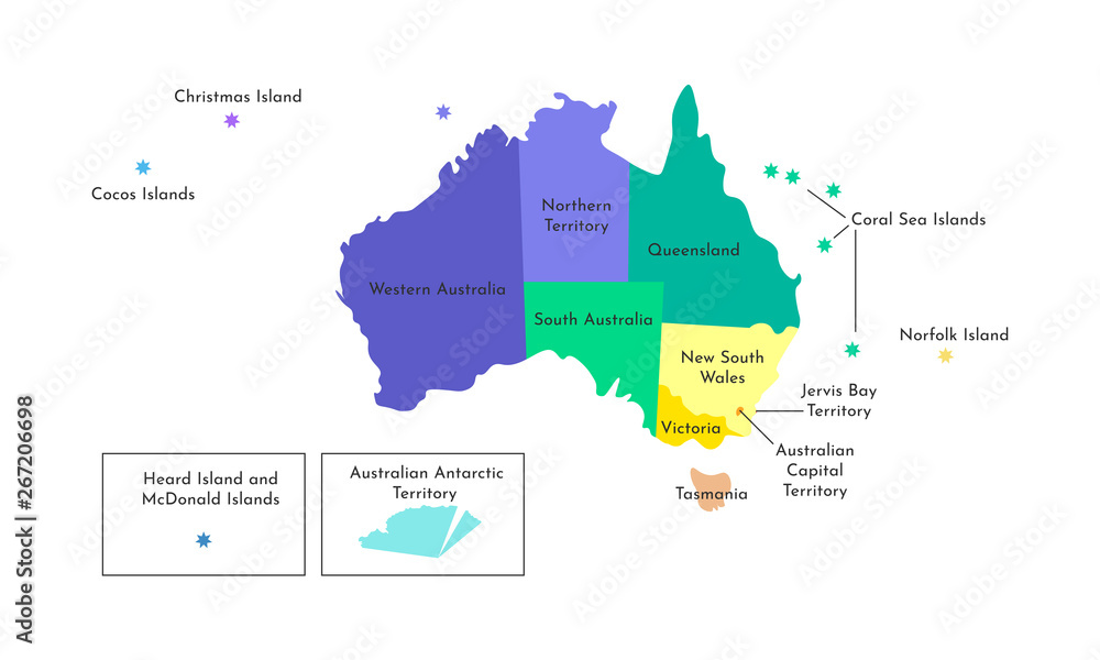 Vector isolated illustration of simplified administrative map of ...