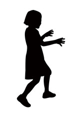 Poster - a girl walking body silhouette vector