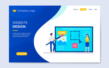 Modern flat website design landing page illustration