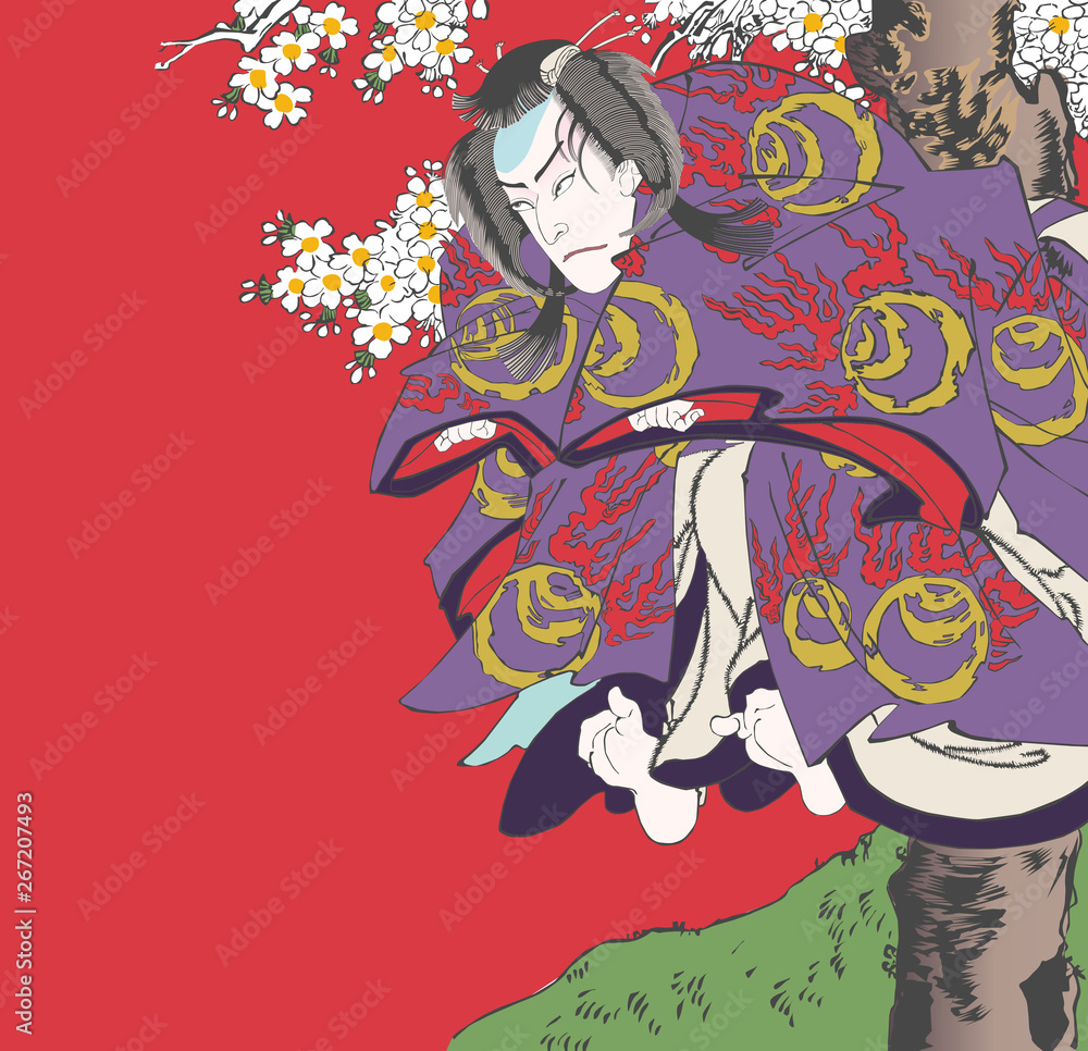 浮世絵 義経千本桜 Stock Illustration | Adobe Stock