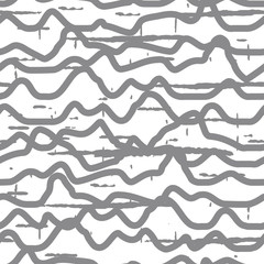 Poster - Abstract wavy line pattern, seamless vector geometric background.