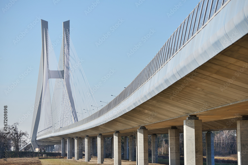 Most Rędziński nad Odrą we Wrocławiu, Polska - obrazy, fototapety, plakaty 