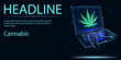 © Irina Shi - Cannabis online purchase of legal marijuana. Polygonal wireframe low poly Vector