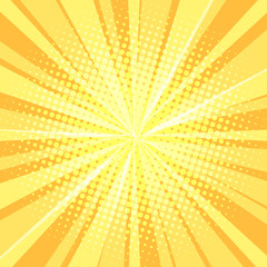 Wall Mural - yellow pop art background rays