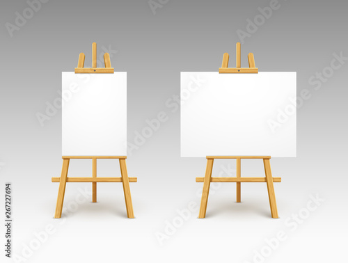 Fotografía Easel canvas stand vector board isolated