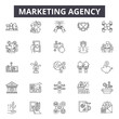 © iconsgraph - Marketing agency line icons, signs, vector set, outline concept, linear illustration
