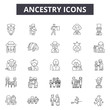 Ancestry line icons, signs, vector set, outline concept, linear illustration