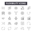 Flexibility line icons, signs, vector set, outline concept, linear illustration