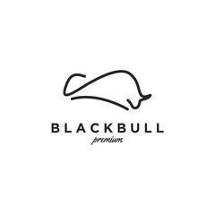 Aufkleber - bull line art outline monoline linear logo vector icon