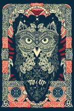 Celtic Owl. Northern Mythology Celtic Ornaments Art, T-shirt Design