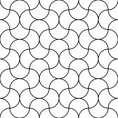 Wall Mural - Seamless black and white geometric pattern retro background. Clothing fabric print, wrap paper textile