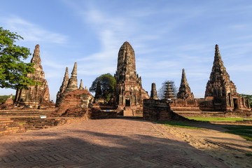 Old temple pagoda of Wat Chaiwatthanaram live in Ayutthaya, Thailand.