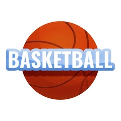 Wall Mural - Basketball ball logo. Cartoon of basketball ball vector logo for web design isolated on white background