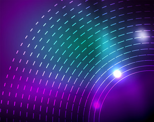 Neon circles abstract background