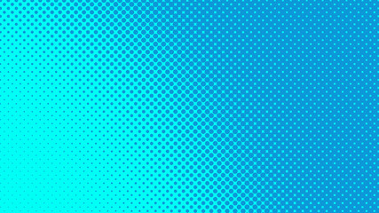 Wall Mural - Blue pop art background in retro comic style with halftone dots design