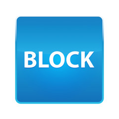 Sticker - Block shiny blue square button