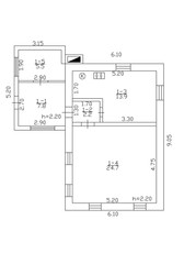 Naklejka na meble 2d floor plan. Black&white floor plan. Floorplan
