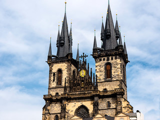 The Church of Our Lady before Týn  is a dominant feature of the Old Town of Prague, Czech Republic