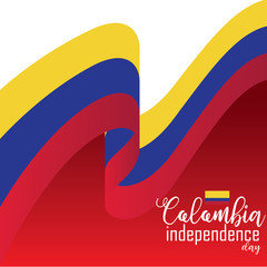 Wall Mural - Happy Colombia Independence Day vector