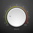 © kolonko - Volume music control knob icon panel. Audio knob element interface