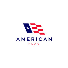 American Flag Vector Logo Design