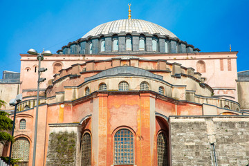 Wall Mural - Hagia Sophia or Ayasofya Museum, Church or Mosque in Istanbul city of Turkey. 