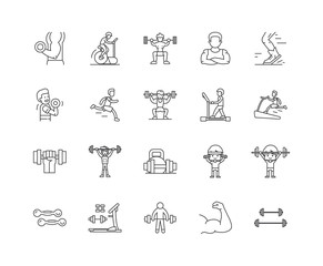 Wall Mural - Athletics line icons, linear signs, vector set, outline concept illustration