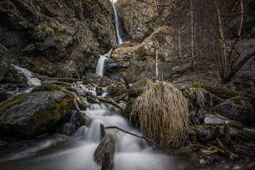 Poster - river floating through caucasus landscape