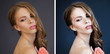 Comparison of RAW to edited photo of a model.