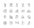 Dancing line icons, linear signs, vector set, outline concept illustration