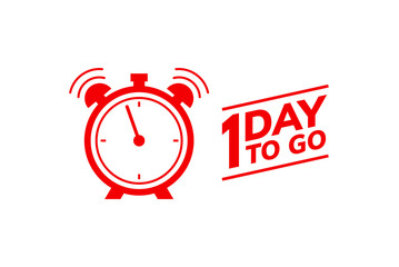 1 day to go last countdown icon. One day go sale price offer promo deal timer, 1 day only