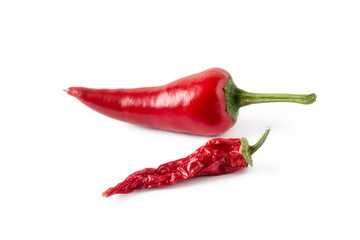 Two pods of hot pepper