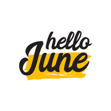 Hello June Vector Template. Design For Banner, Greeting Cards Or Print.