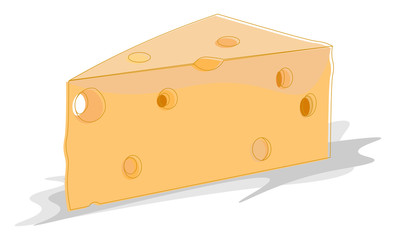 Wall Mural - Cheese, vector or color illustration.