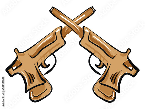 Papel de parede Pistols, vector or color illustration.