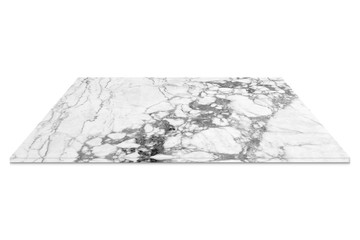 white marble counter isolated on white background