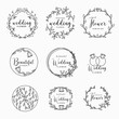 Feminine Floral wedding logo collection