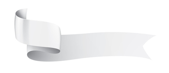 Wall Mural - white ribbon on white background. vector illustration