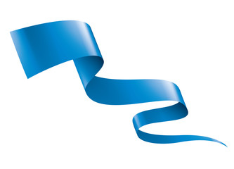Wall Mural - blue ribbon on white background. Vector illustration