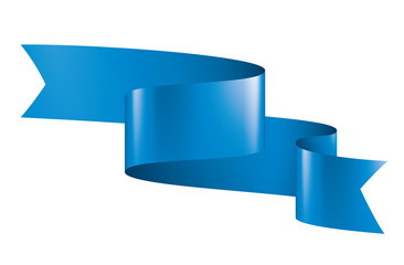 Wall Mural - blue ribbon on white background. vector illustration