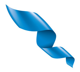 Wall Mural - blue ribbon on white background. vector illustration