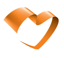 Wall Mural - orange ribbon on white background. Vector illustration