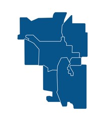 Wall Mural - Outline map of Calgary districts