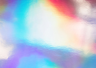 Trendy holographic foil paper close-up.