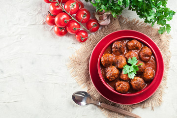 Wall Mural - Meatballs with tomato sauce