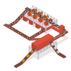 Sticker - Garbage Processing Concept 3d Isometric View. Vector