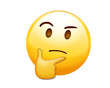 © Andy - Vector yellow considering face with right hand flat icon